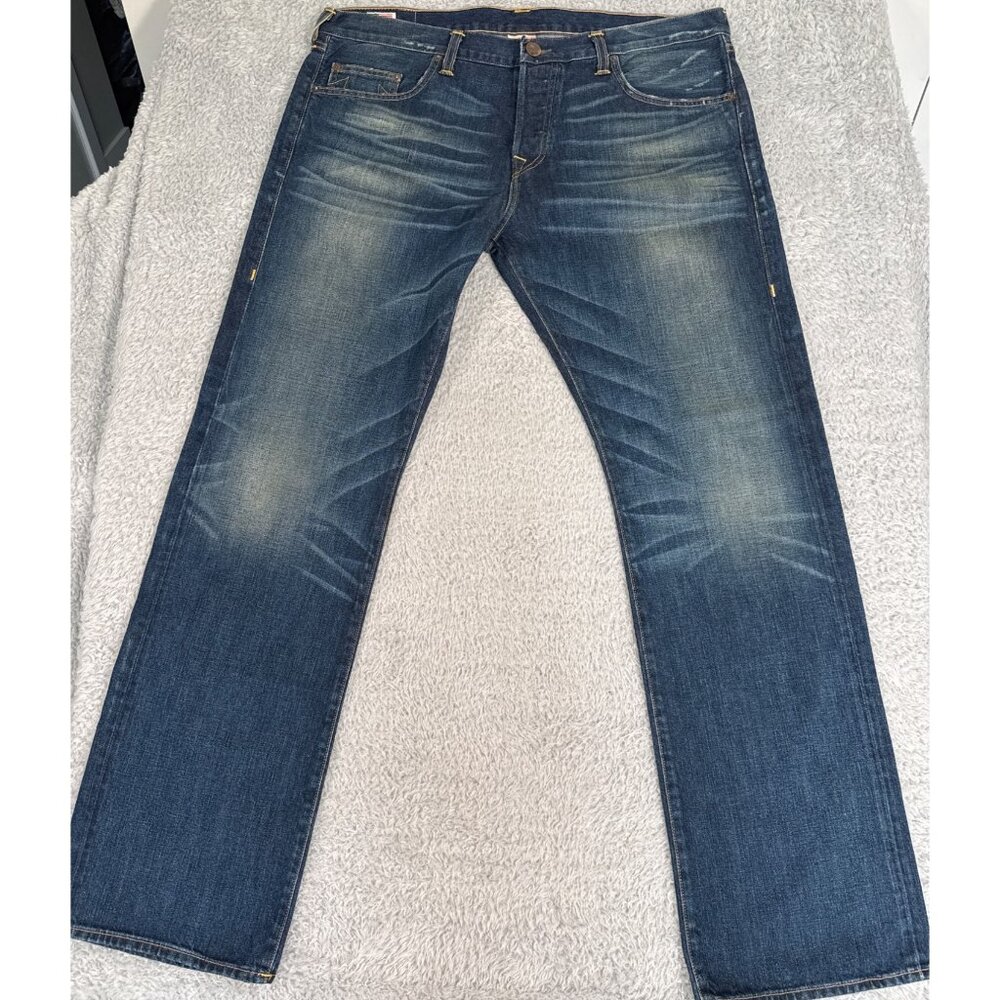True Religion Mens 38 Bobby Blue Jeans 90s Y2K Buttons Casual Comfort Western - Picture 5 of 13